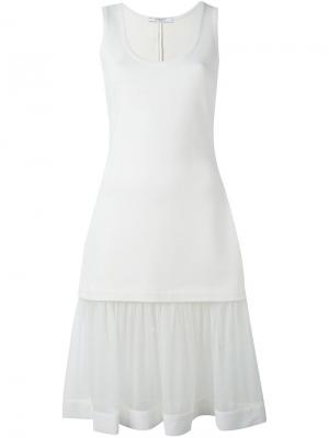 Платье с прозрчной юбкой Givenchy. Цвет: белый