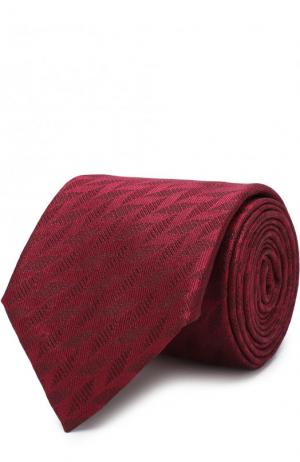 Шелковый галстук с узором Emporio Armani. Цвет: красный