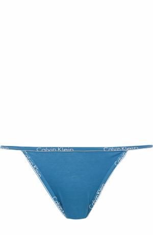 Хлопковые трусы с логотипом бренда Calvin Klein Underwear. Цвет: синий