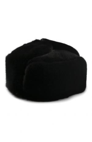 Меховая шапка-ушанка Kussenkovv. Цвет: черный