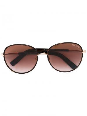 Солнцезащитные очки в круглой оправе Tom Ford Eyewear. Цвет: коричневый