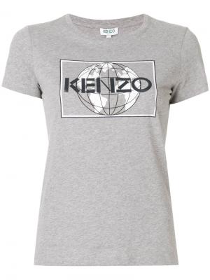 Футболка World Kenzo. Цвет: серый