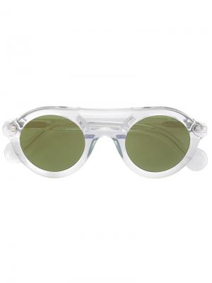 Солнцезащитные очки с двойной планкой Moncler Eyewear. Цвет: белый