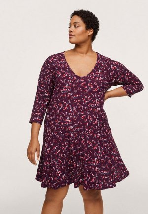 Платье Violeta by Mango. Цвет: бордовый