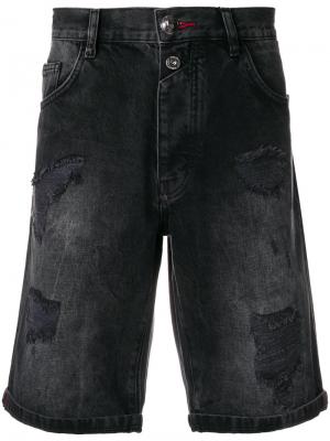 Джинсовые шорты Philipp Plein. Цвет: чёрный