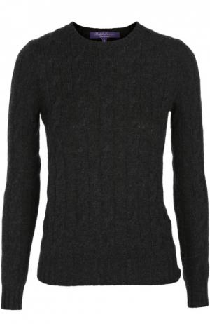 Приталенный кашемировый пуловер фактурной вязки Ralph Lauren. Цвет: темно-серый