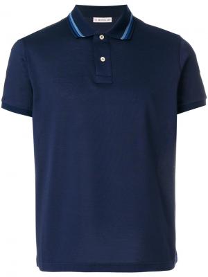 Tonal trim polo shirt Moncler. Цвет: синий