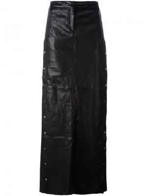 Длинная юбка А-образного силуэта с заклепками Ilaria Nistri. Цвет: чёрный