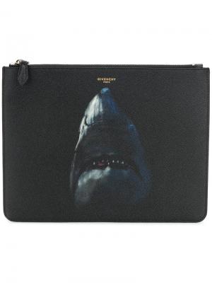 Клатч с принтом акулы Givenchy. Цвет: чёрный