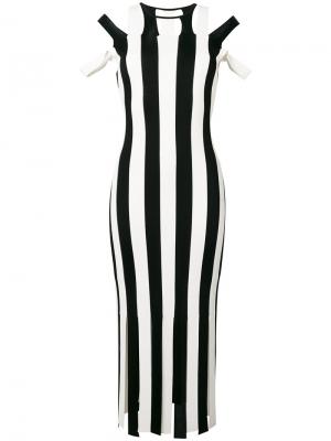 Облегающее полосатое трикотажное платье Christopher Kane. Цвет: чёрный
