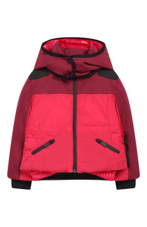 Куртка на молнии с капюшоном Moncler Enfant. Цвет: бордовый