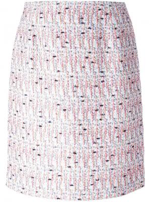 Твидовая юбка Giambattista Valli. Цвет: розовый и фиолетовый