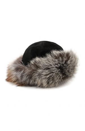 Меховая шапка-ушанка Селин FurLand. Цвет: черный