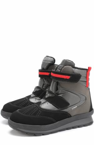 Комбинированные утепленные ботинки Jog Dog. Цвет: черный