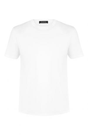 Хлопковая футболка с круглым вырезом Ermenegildo Zegna. Цвет: белый
