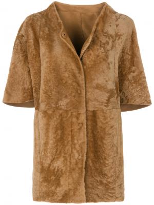 Пальто на пуговицах с короткими рукавами Drome. Цвет: коричневый