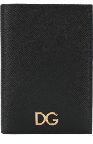 Кожаная обложка для паспорта с тиснением Dauphine Dolce & Gabbana. Цвет: черный