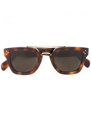 Солнцезащитные очки в квадратной оправе Céline Eyewear. Цвет: коричневый