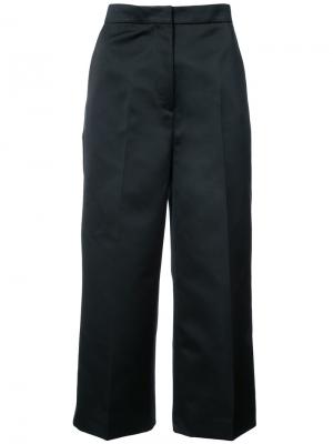 Атласные укороченные брюки Rochas. Цвет: чёрный