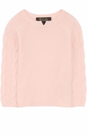 Кашемировый пуловер с фактурным узором Loro Piana. Цвет: розовый