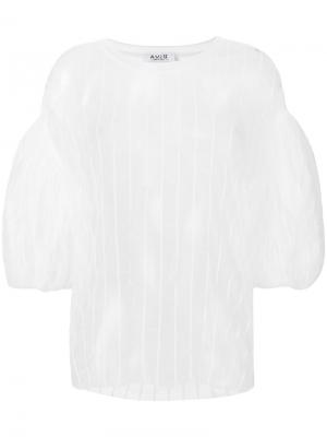 Прозрачная полосатая блузка Aviù. Цвет: белый