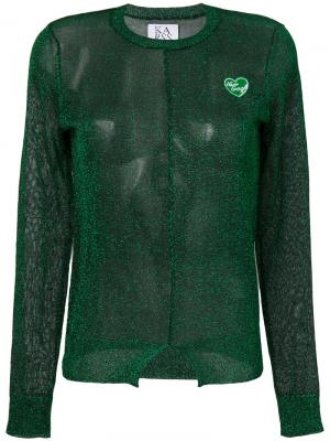 Прозрачный свитер с блестками Zoe Karssen. Цвет: зелёный