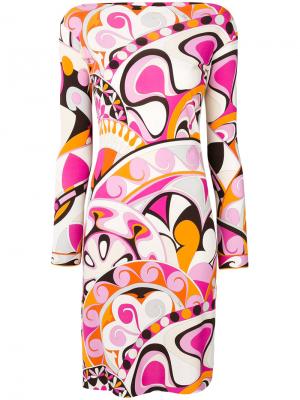 Платье с длинными рукавами принтом Emilio Pucci. Цвет: многоцветный