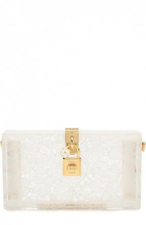 Клатч Dolce Box с кружевом & Gabbana. Цвет: белый
