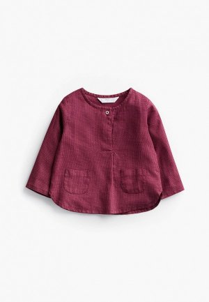 Рубашка Mango Kids. Цвет: бордовый