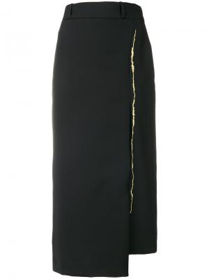Асимметричная юбка-миди Haider Ackermann. Цвет: чёрный