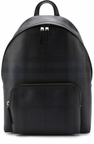 Рюкзак в клетку London Check с отделкой из натуральной кожи Burberry. Цвет: темно-синий