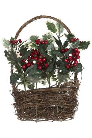Корзина с ягодами 40 см DUE ESSE CHRISTMAS. Цвет: коричневый