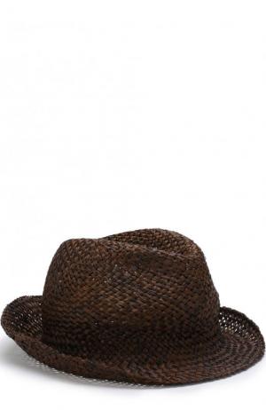 Соломенная шляпа с аппликацией Isabel Benenato. Цвет: черный