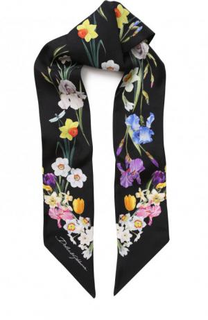 Шелковый шарф-бандо с цветочным принтом Dolce & Gabbana. Цвет: разноцветный