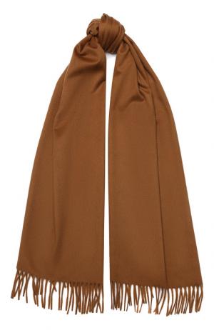 Шерстяной шарф с бахромой Loro Piana. Цвет: коричневый