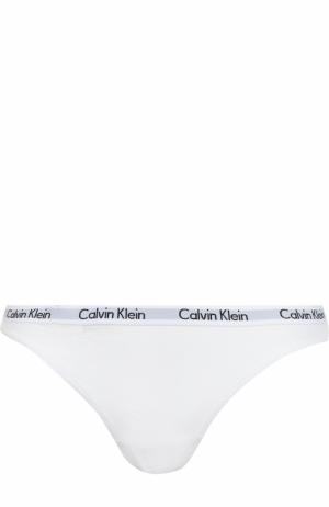 Хлопковые стринги с логотипом бренда Calvin Klein Underwear. Цвет: белый