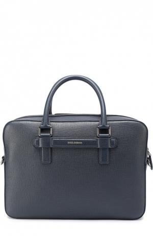 Кожаная сумка для ноутбука Mediterraneo Dolce & Gabbana. Цвет: темно-синий