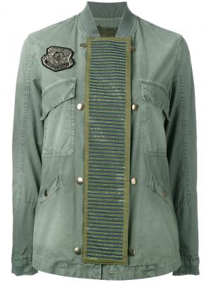 Куртка-бомбер с отделкой Mr & Mrs Italy. Цвет: зелёный