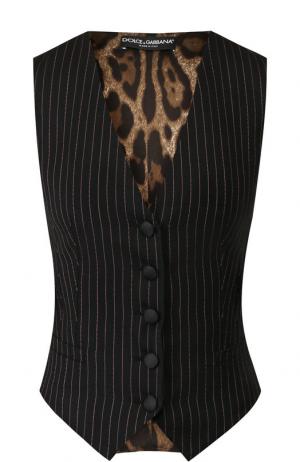 Шерстяной жилет на пуговицах Dolce & Gabbana. Цвет: черный