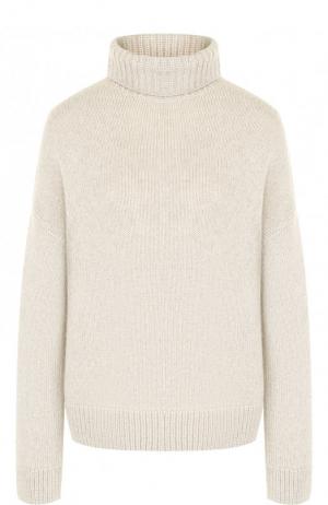 Кашемировый пуловер с высоким воротником Loro Piana. Цвет: светло-бежевый