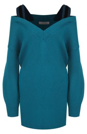 Удлиненный пуловер из смеси шерсти и кашемира Dorothee Schumacher. Цвет: зеленый