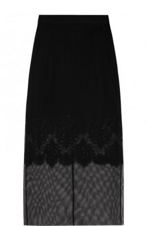 Однотонная полупрозрачная юбка-миди Dolce & Gabbana. Цвет: черный