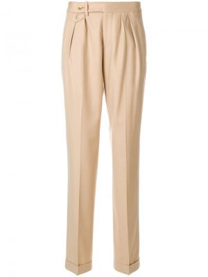 Строгие брюки со складками Pt01. Цвет: коричневый