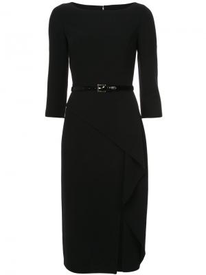 Асимметричное платье с поясом Michael Kors Collection. Цвет: чёрный