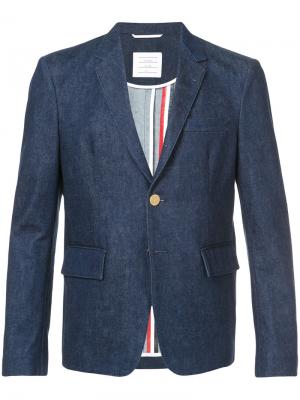 Джинсовый пиджак Thom Browne. Цвет: синий