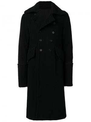 Двубортное пальто Ann Demeulemeester. Цвет: чёрный