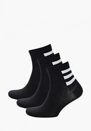 Носки 3 пары adidas. Цвет: черный