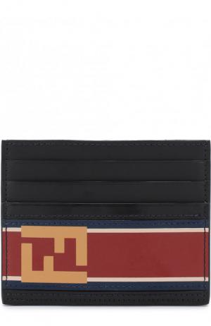 Кожаный футляр для кредитных карт с принтом Fendi. Цвет: темно-синий