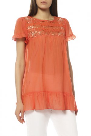 Блуза EXETERA. Цвет: оранжевый