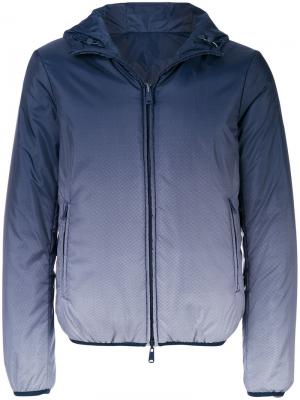 Куртка на молнии с градиентным принтом Armani Jeans. Цвет: синий